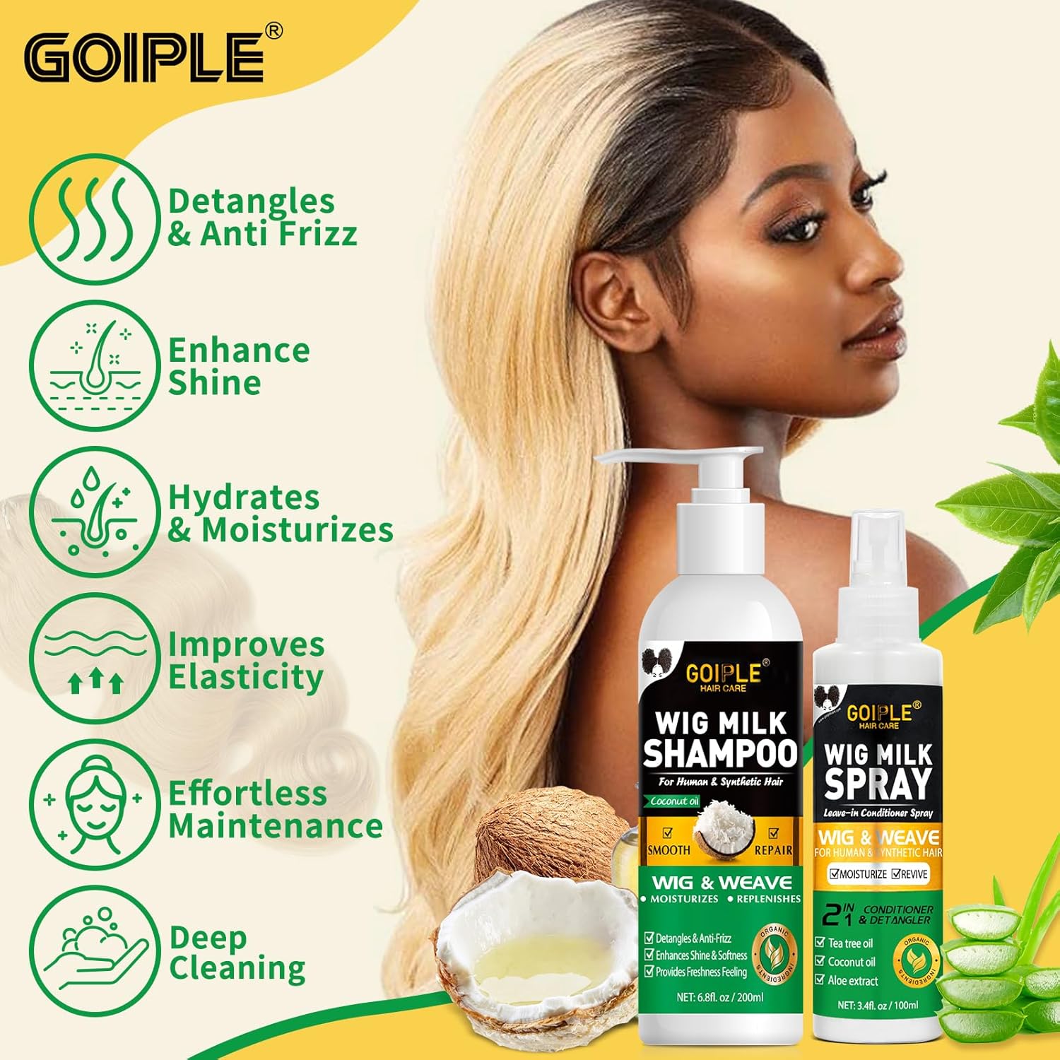 GOIPLE 3 in 1 Wig Care Kit wit - Hair Care Products recension och pris