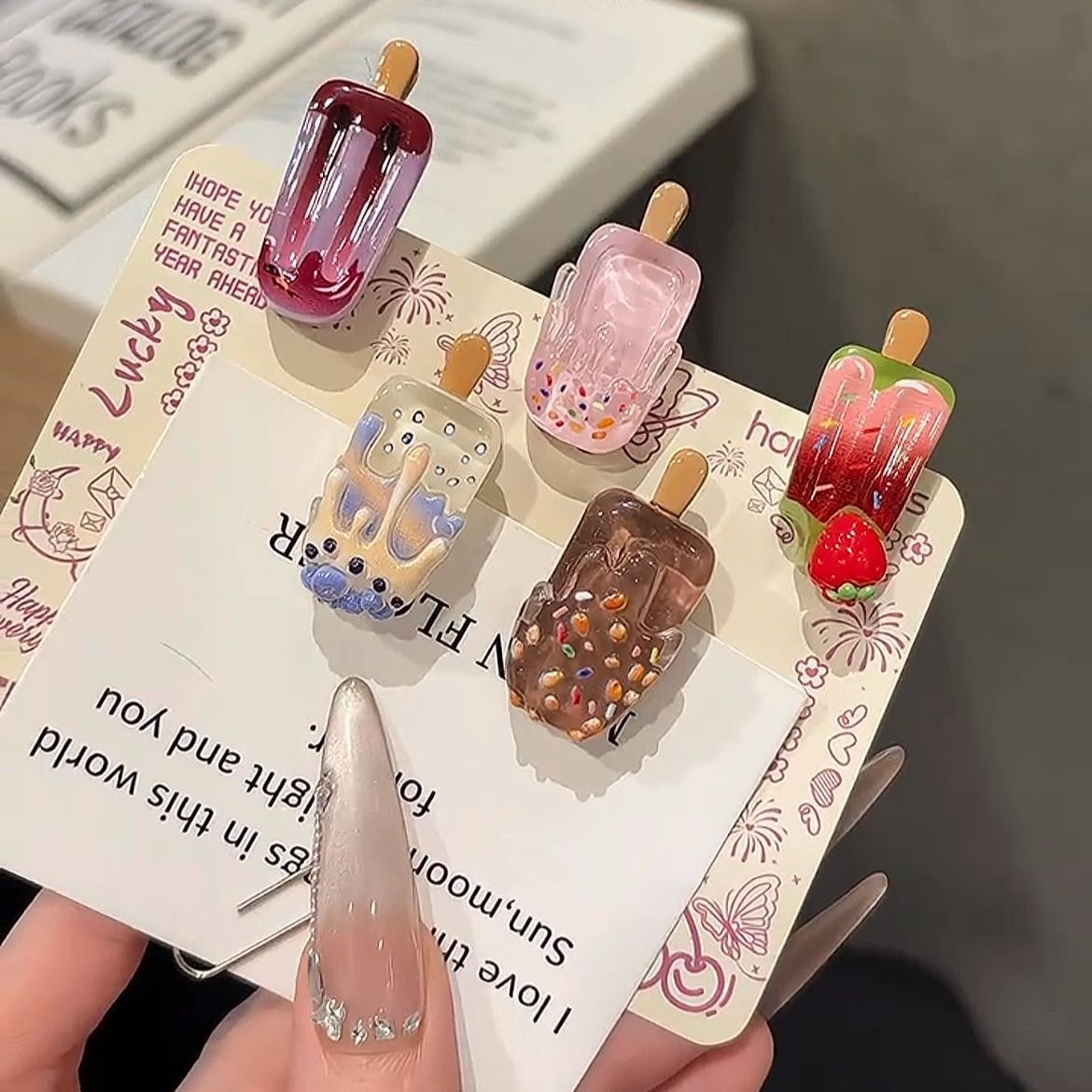 5PCS Mini Ice Cream Hair Clips - Hair Care Lotion recension och pris