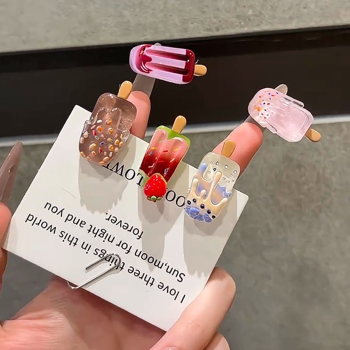 5PCS Mini Ice Cream Hair Clips - Hair Care Lotion recension och pris